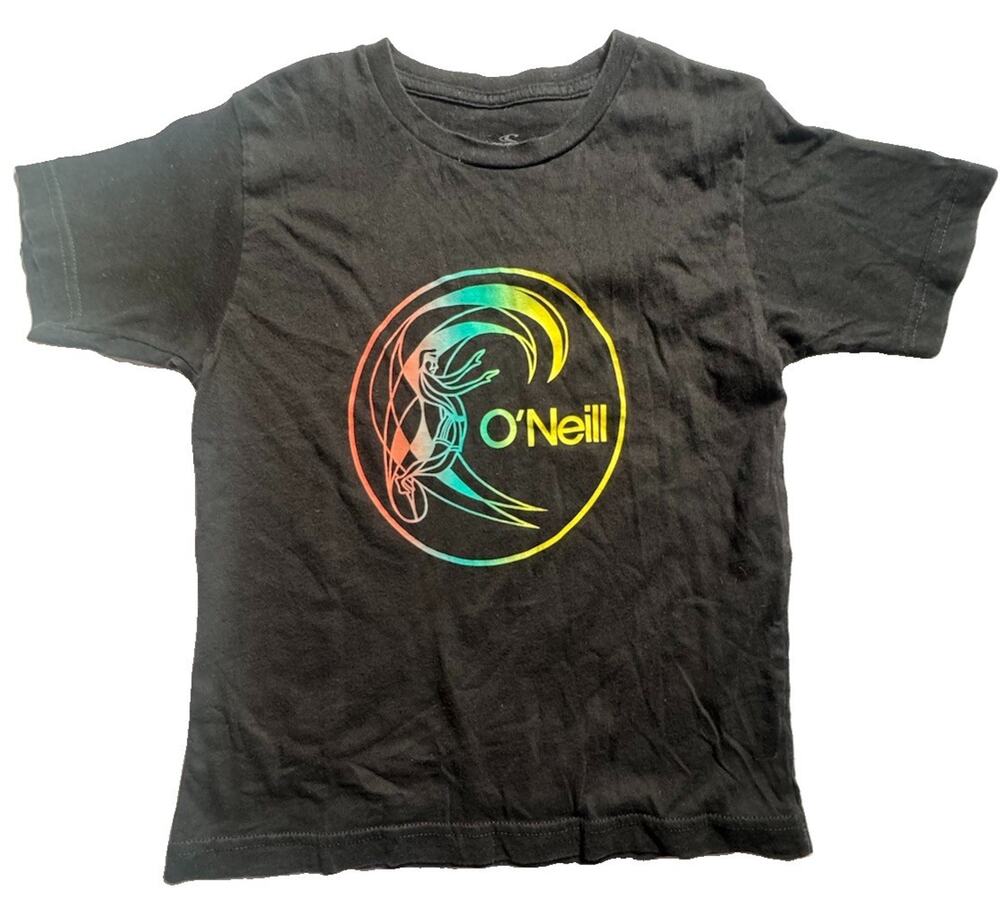 O’Neill Surf Yellow Orange Rainbow Palm Short Sleeve Tee Shirt Boys NWT Small